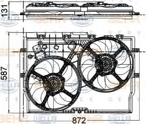 Hella 8EW 351 041-431 Ventilateur radiateur pour Fiat Ducato 06-Véritable Prix De Gros